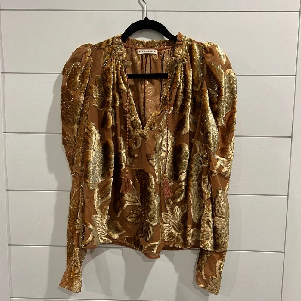 Ulla Johnson rose gold Camilla blouse - Picture 7 of 12